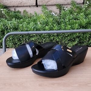 Cole Haan Margate Slide II Black Patent Sandal Size 7.5 B